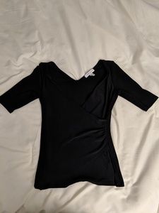 Black V top, white house black market, xs